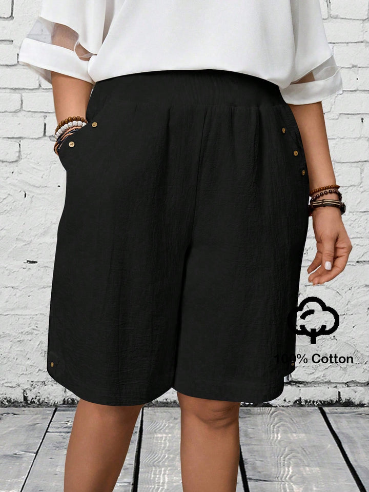 Pantaloni scurți Shein Curve+, negru