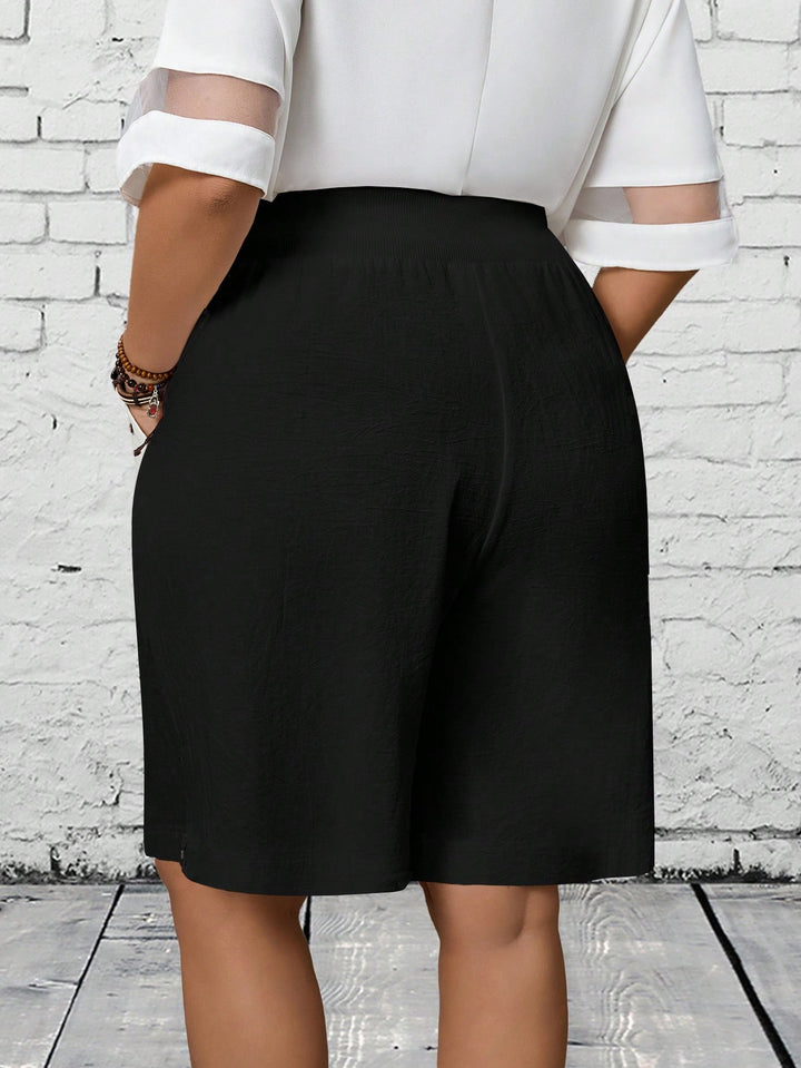 Pantaloni scurți Shein Curve+, negru