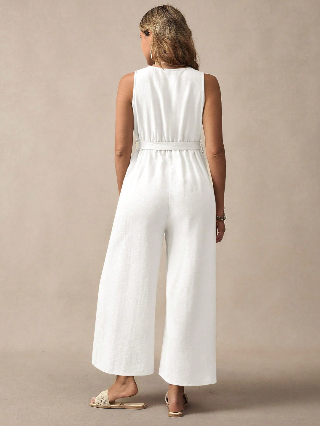 SHEIN hosszú jumpsuit, fehér