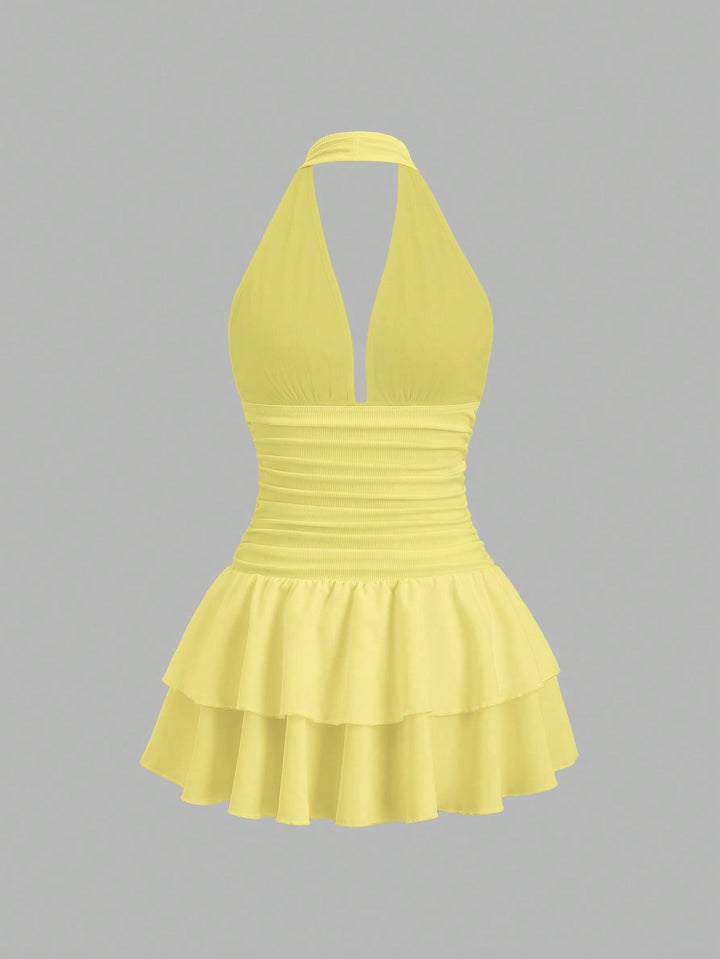 Rochie mini SHEIN, galben