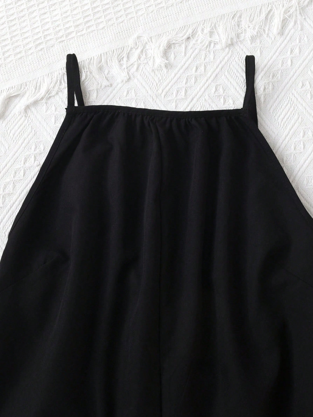 Salopetă cu pantalon larg SHEIN, negru