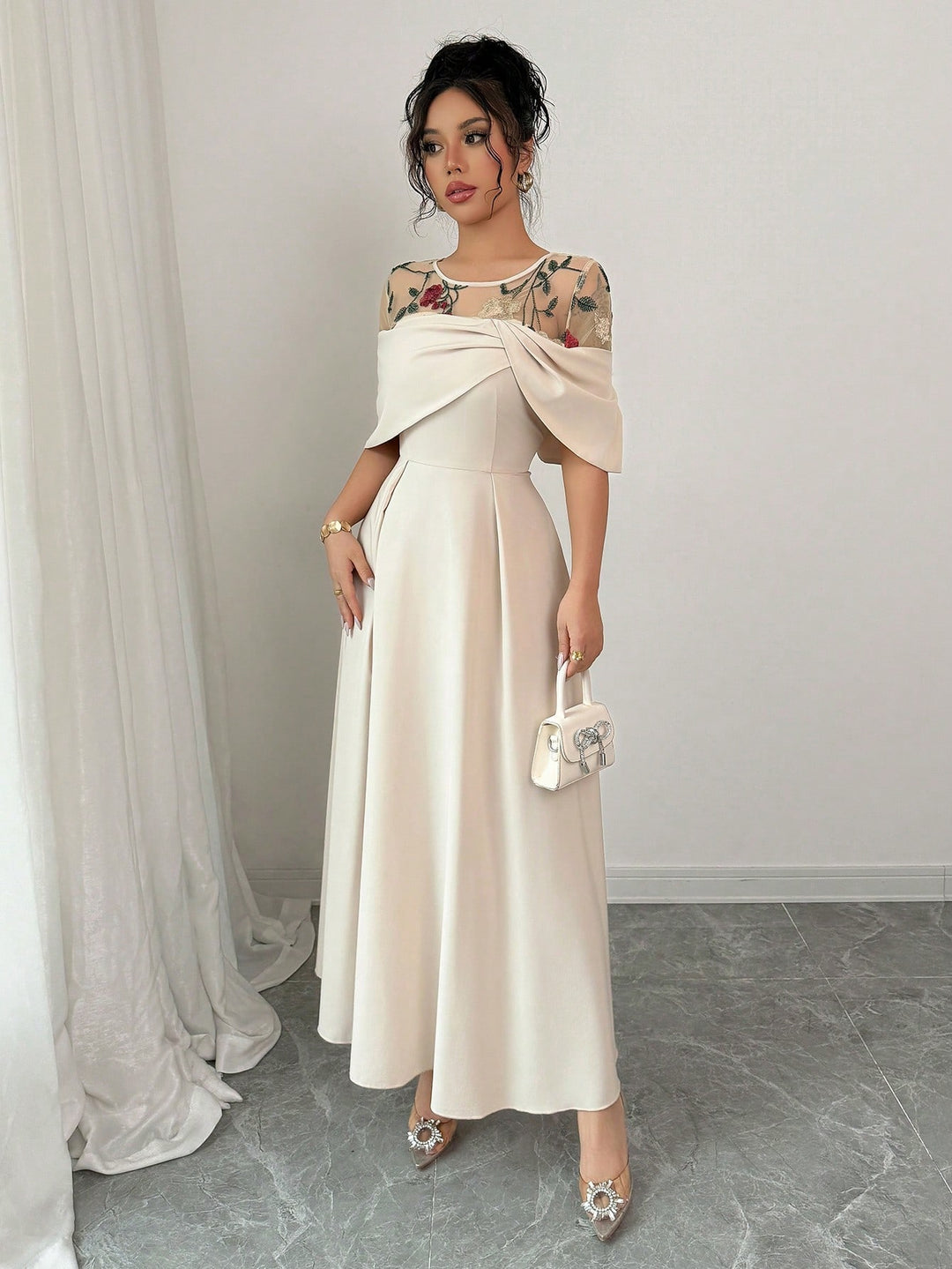 Rochie maxi SHEIN, bej
