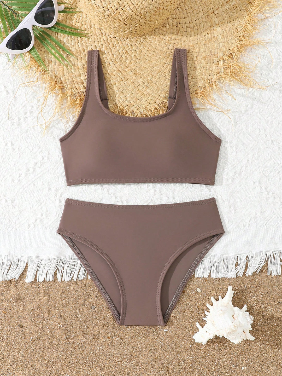 Costum de baie SHEIN, maro