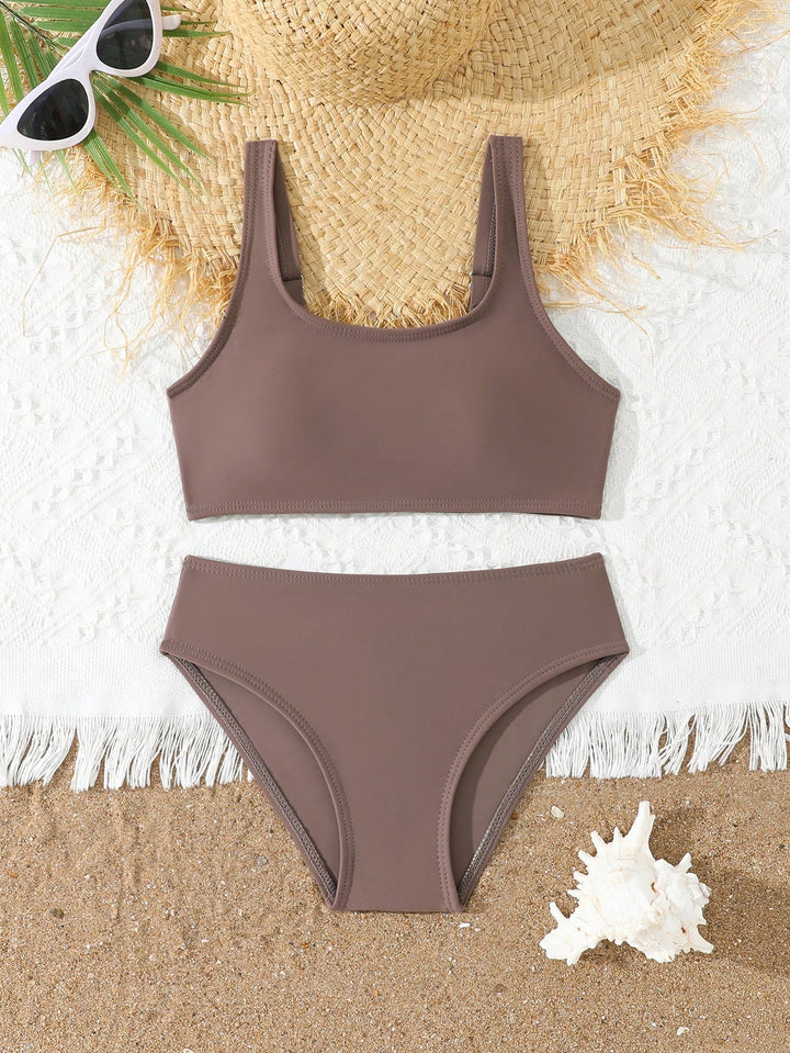 Costum de baie SHEIN, maro