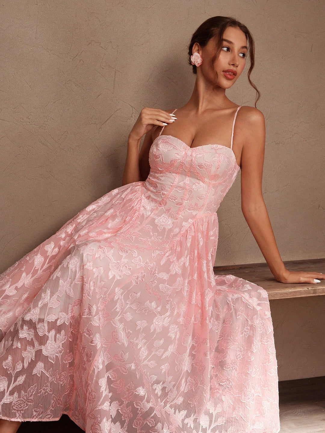 Rochie maxi SHEIN, roz