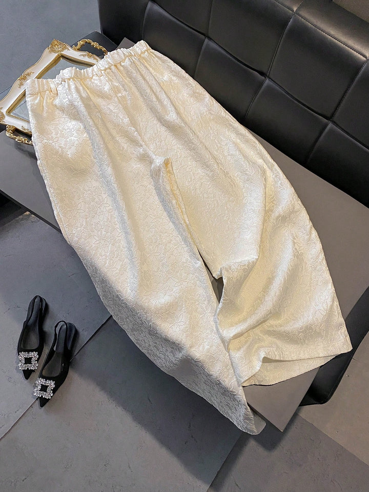 Shein Curve+ nadrág, krém