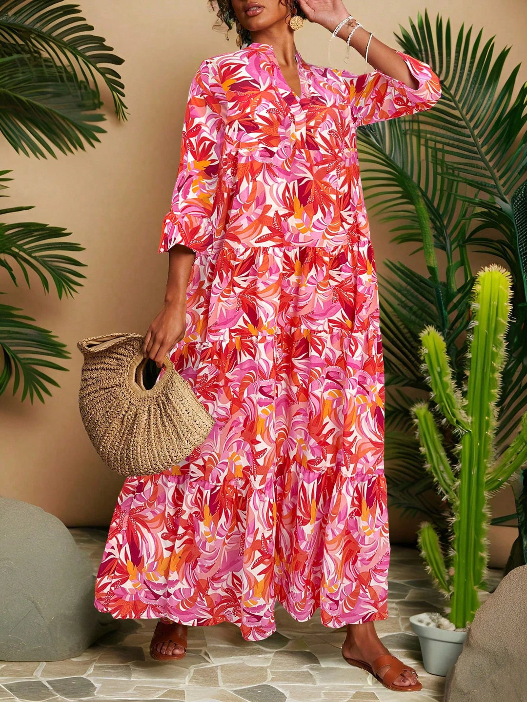 Rochie maxi SHEIN, mix culori
