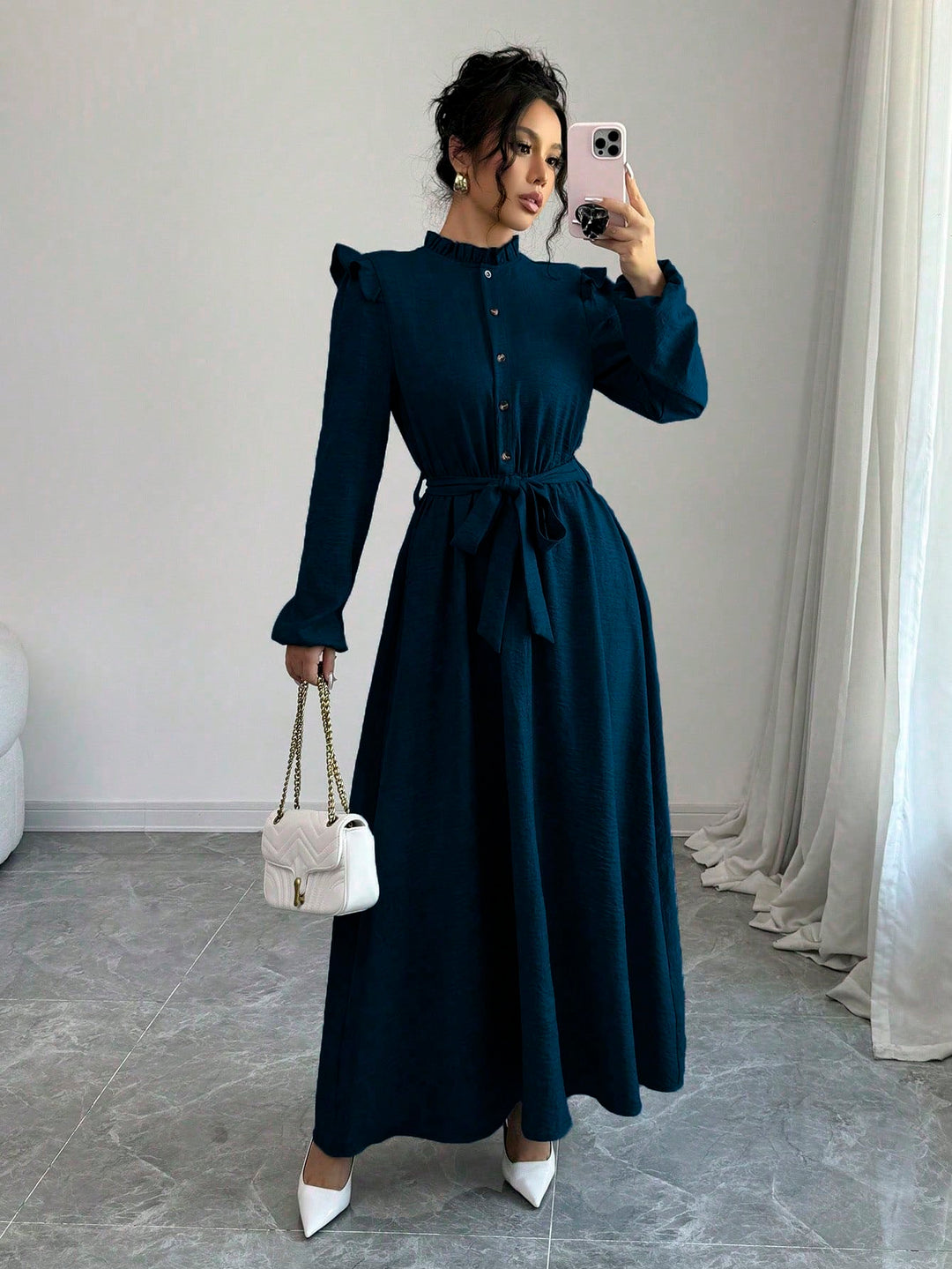 SHEIN maxi ruha, kék