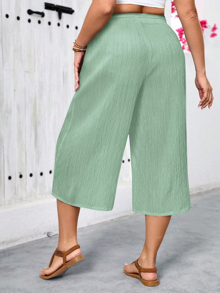 Shein Curve+ 3/4-es nadrág, zöld