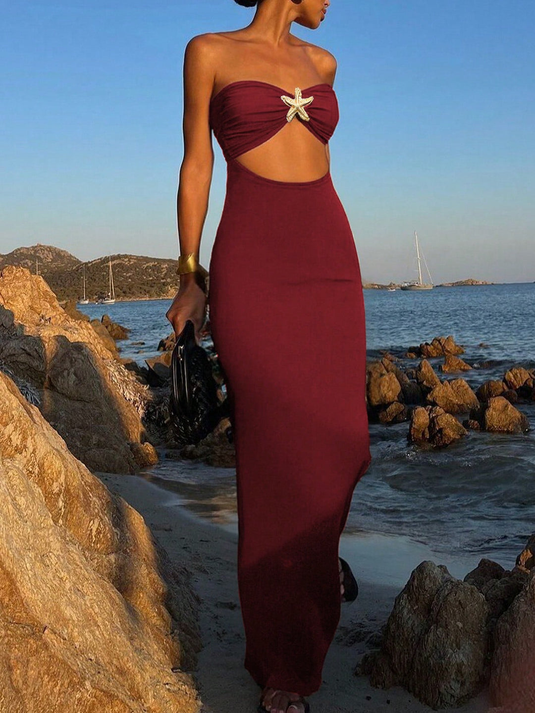 Rochie maxi SHEIN, vișiniu