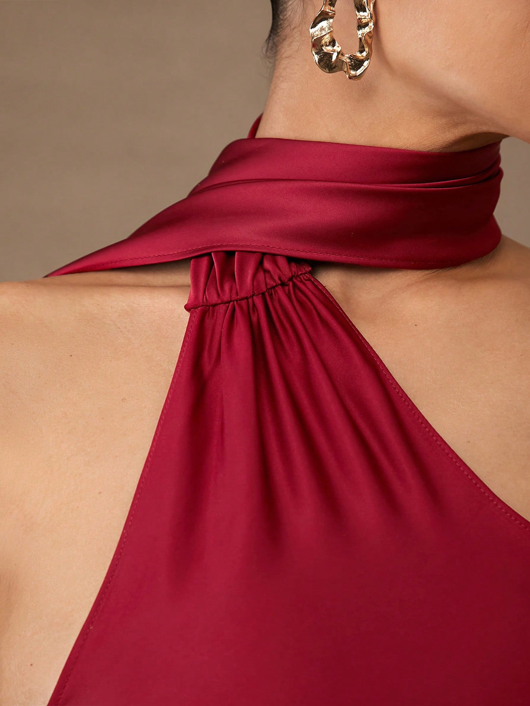 SHEIN maxi ruha, bordó