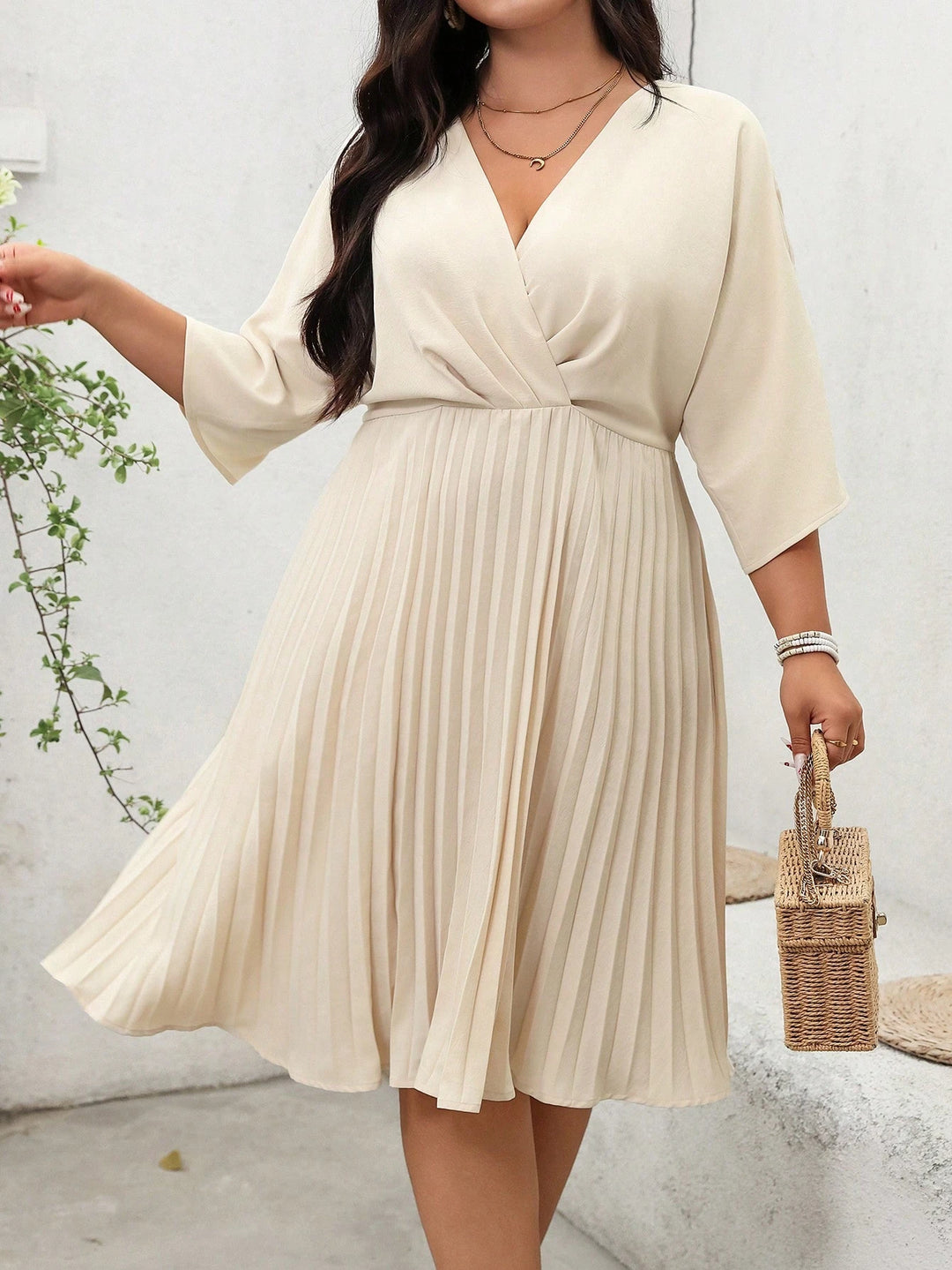 Rochie midi SHEIN, crem
