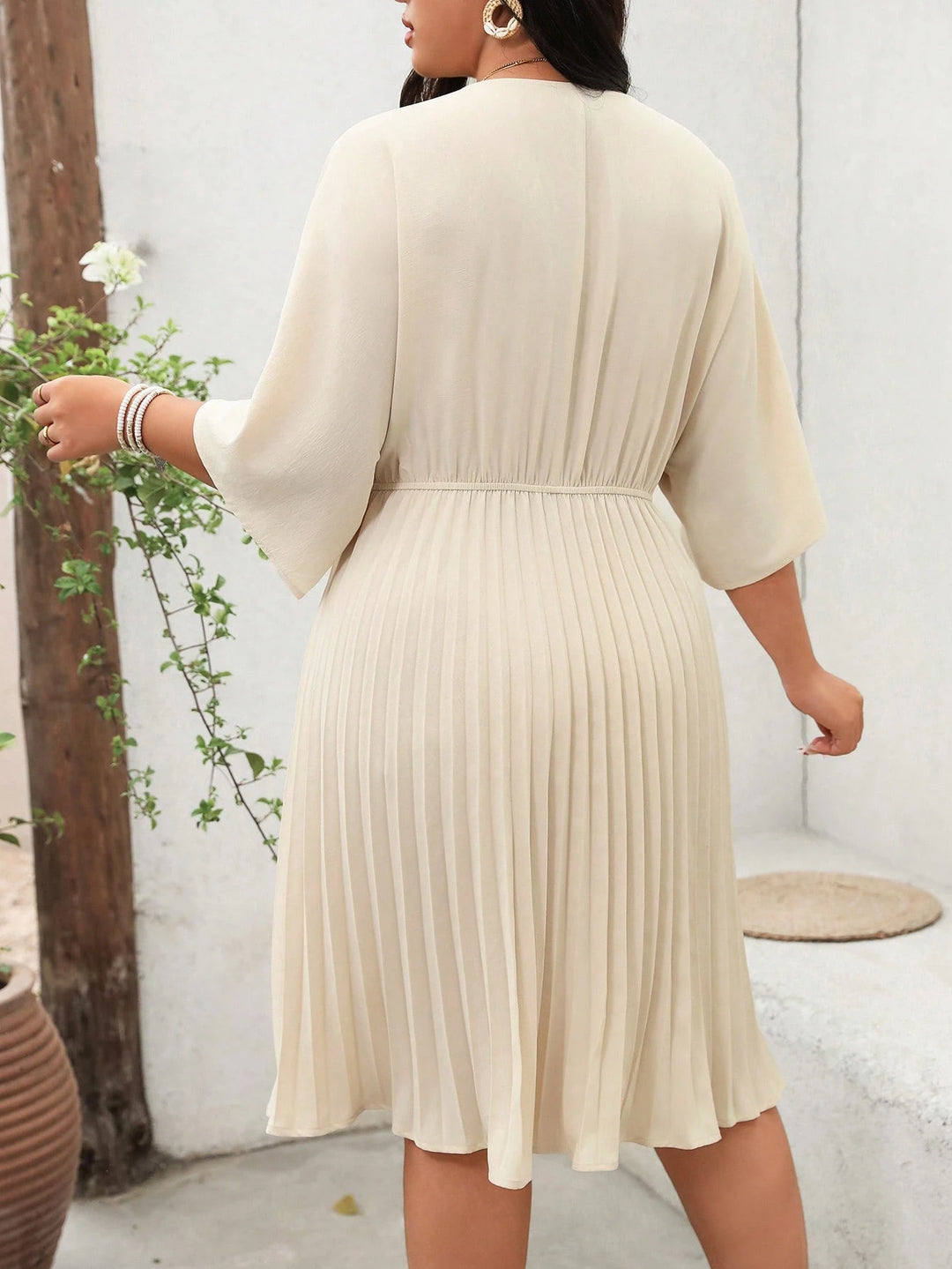 Rochie midi SHEIN, crem