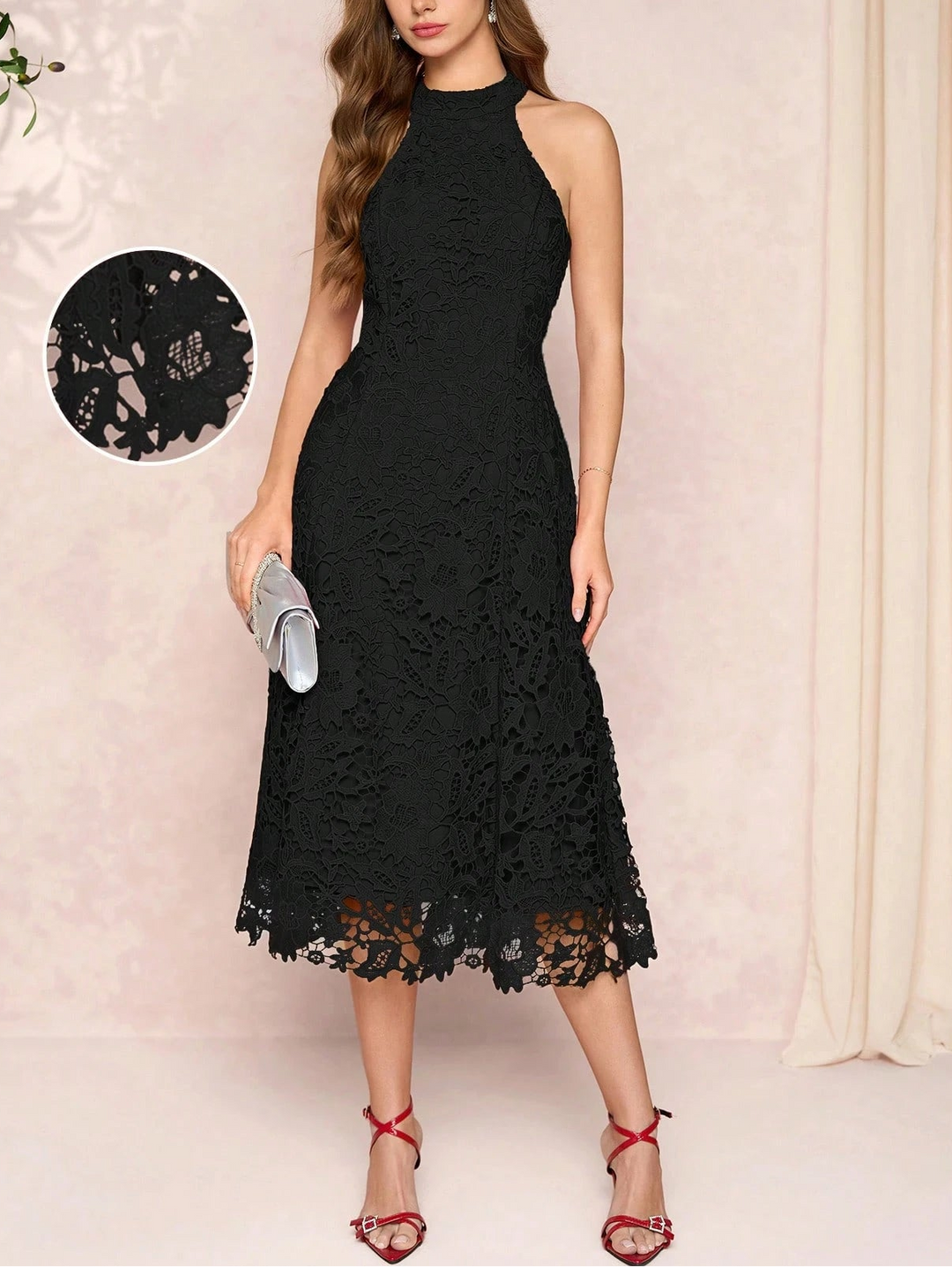 Shein maxi ruha, fekete