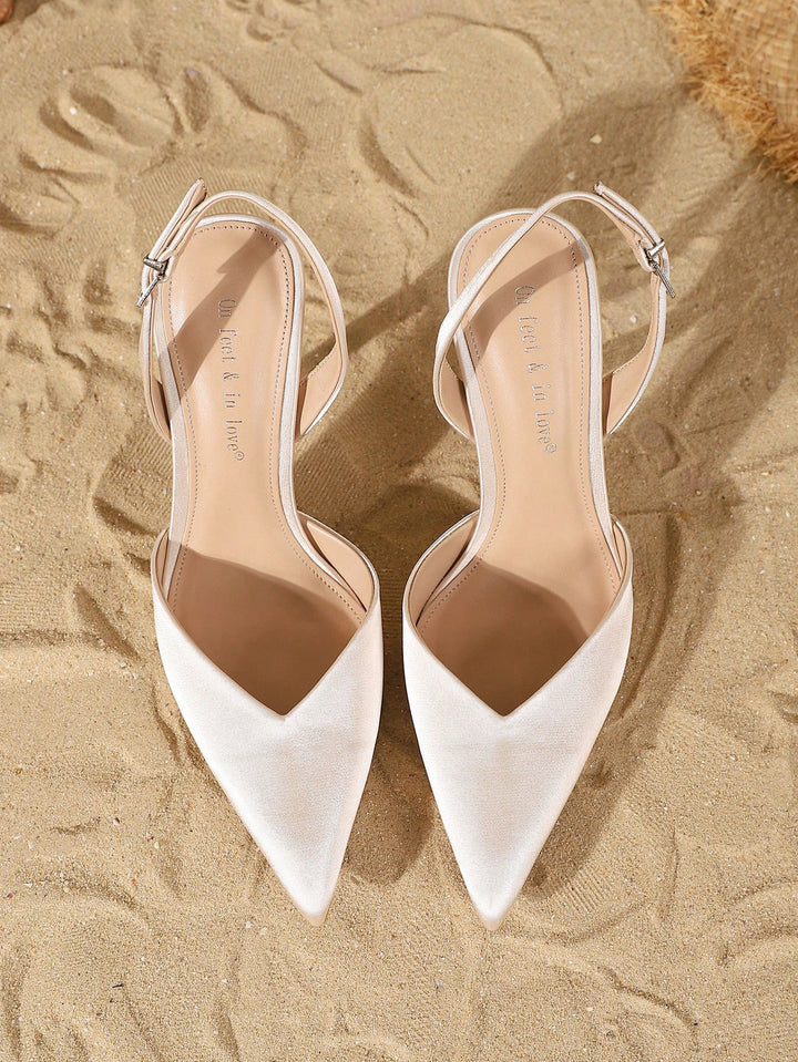 Pantofi cu toc SHEIN, crem