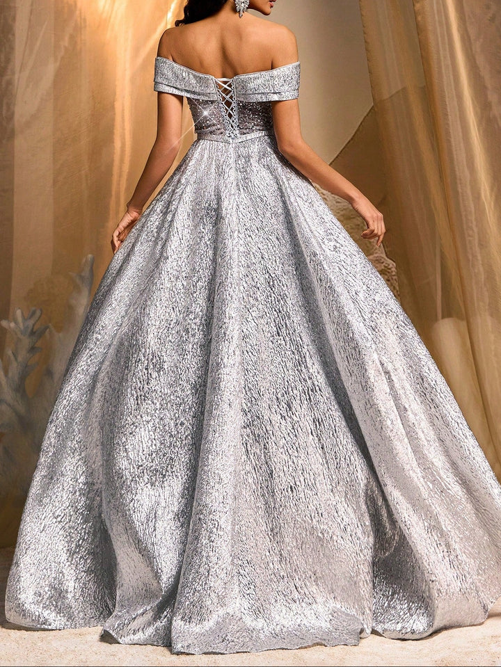 Shein Occasion Dress, Silver