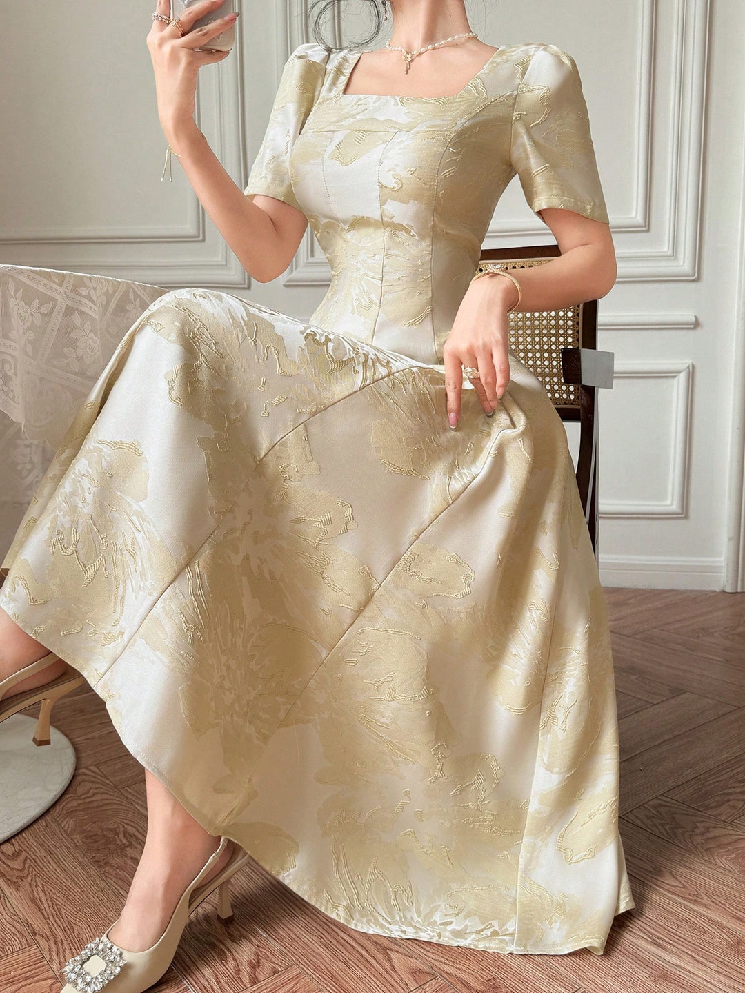 Rochie maxi SHEIN, kaki