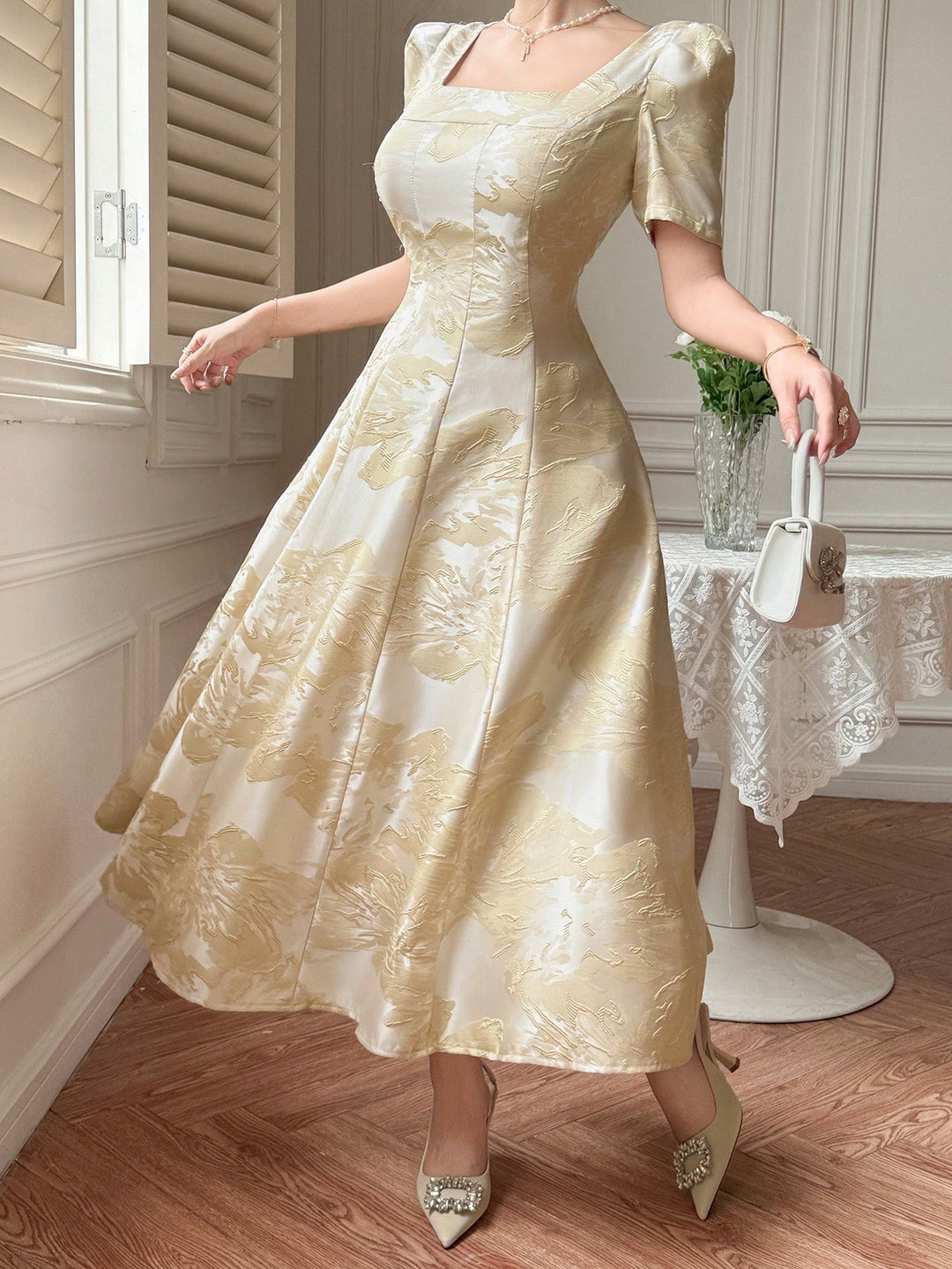 Rochie maxi SHEIN, kaki
