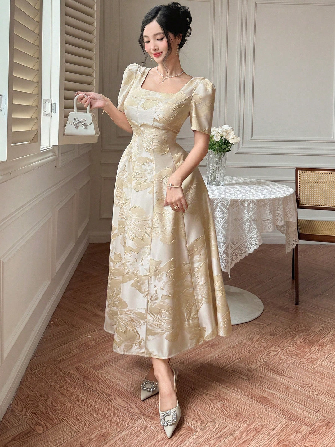 Rochie maxi SHEIN, kaki