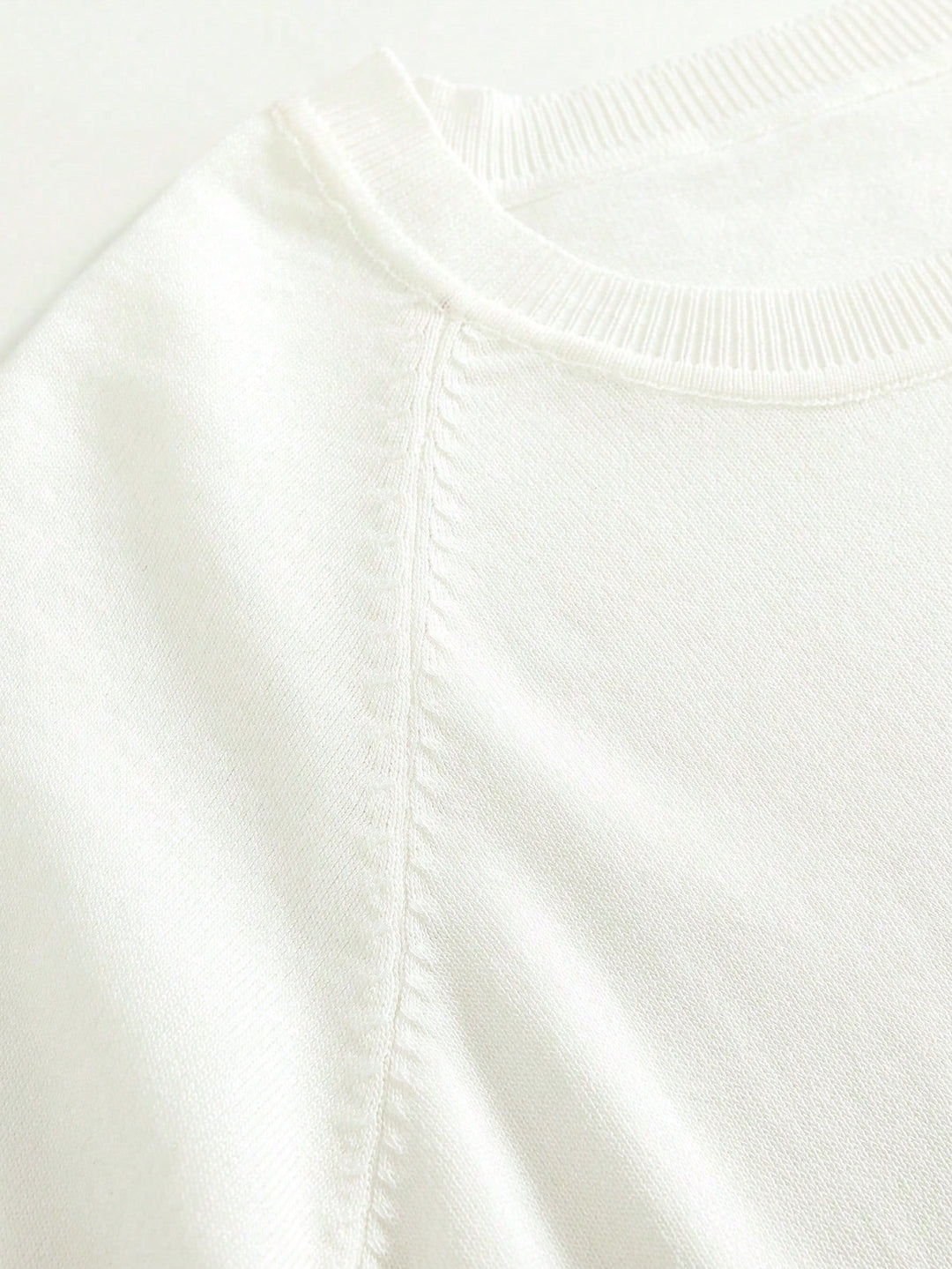 Tricou tricotat SHEIN, alb