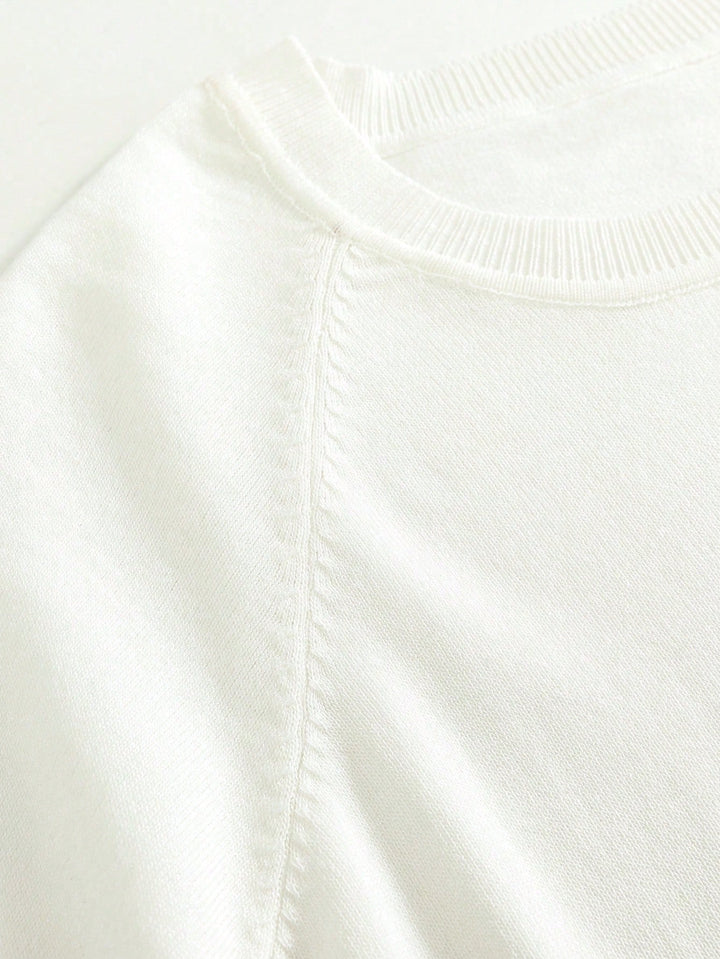 Tricou tricotat SHEIN, alb