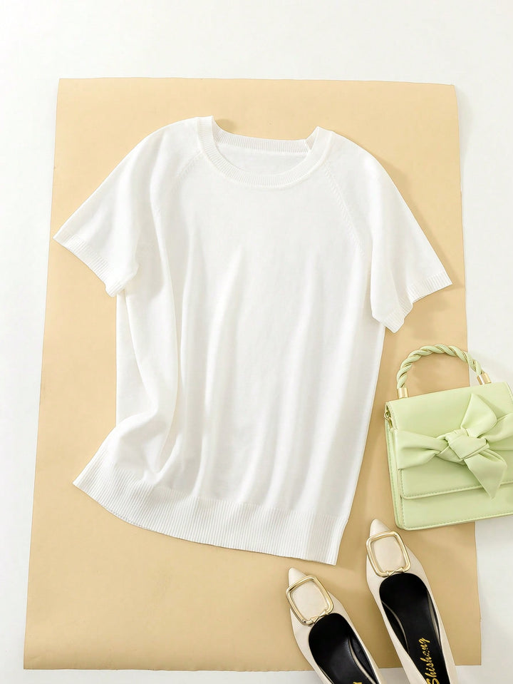 Tricou tricotat SHEIN, alb