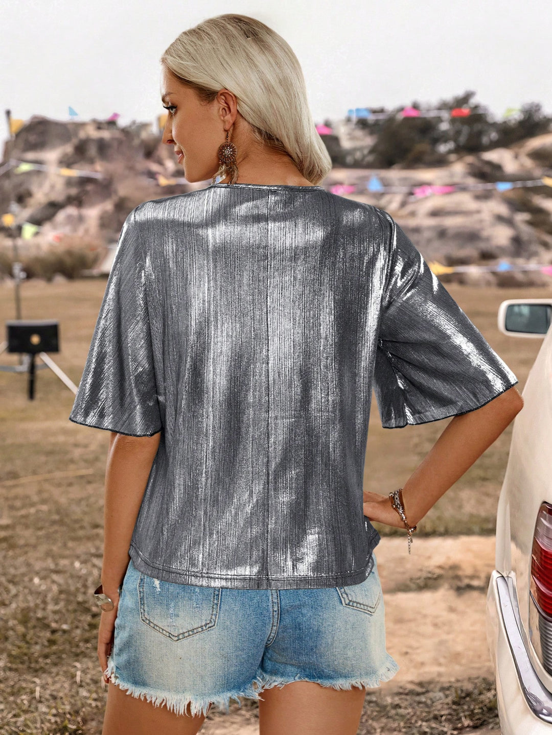 Tricou SHEIN, argintiu
