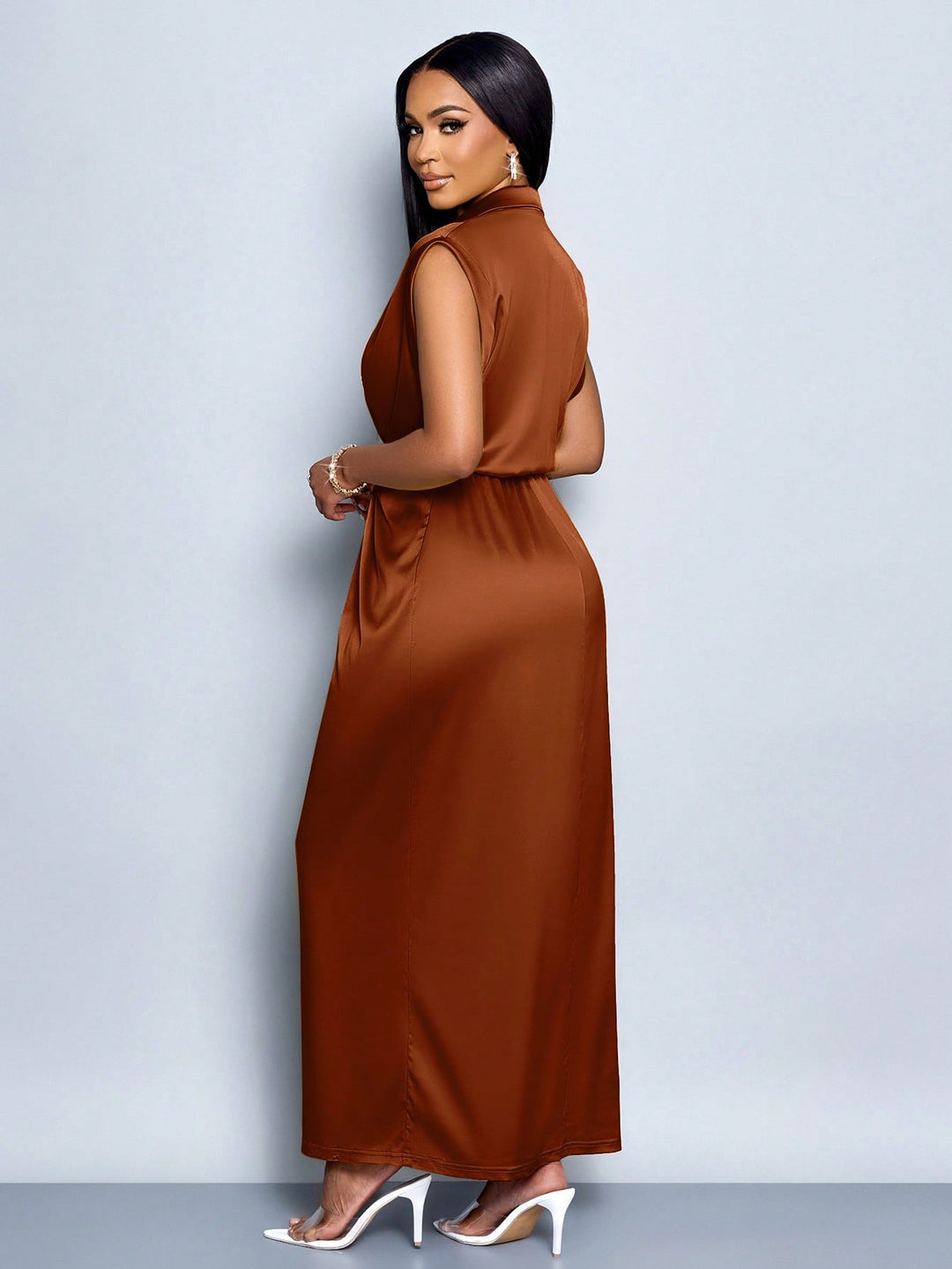 Rochie maxi SHEIN, maro