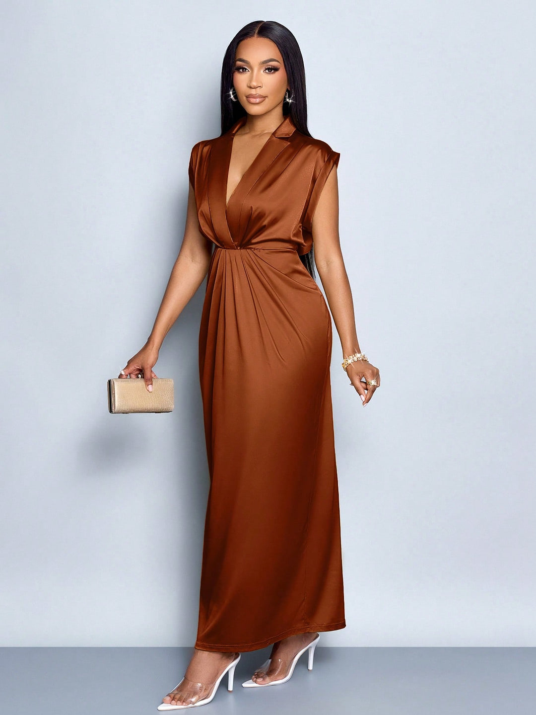 Rochie maxi SHEIN, maro