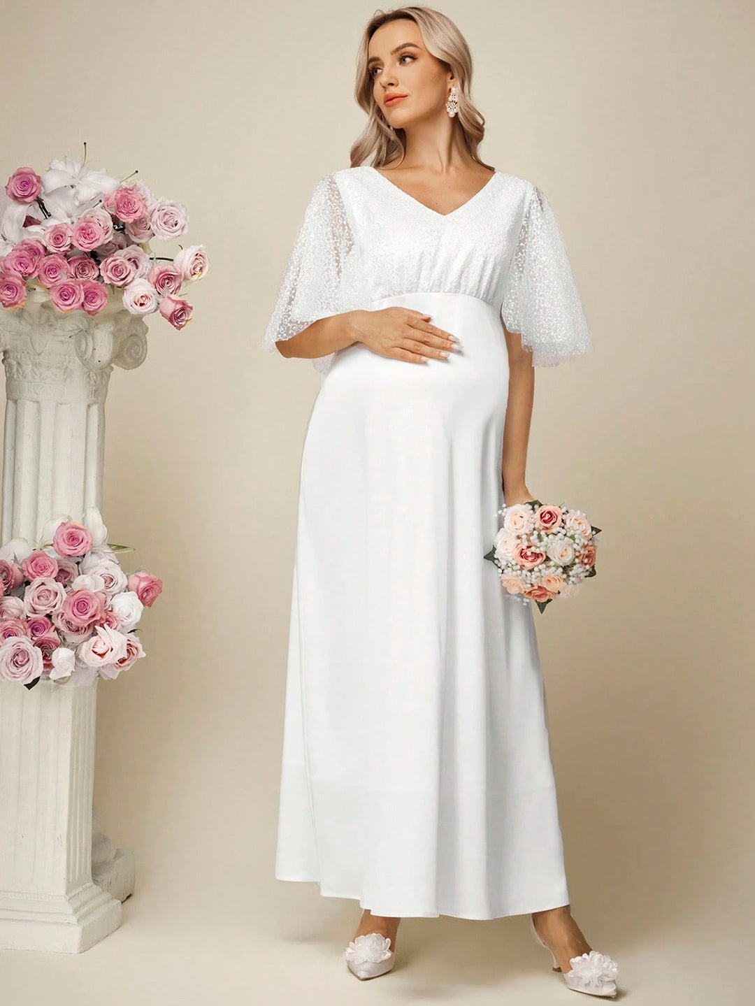 Rochie maxi SHEIN, alb