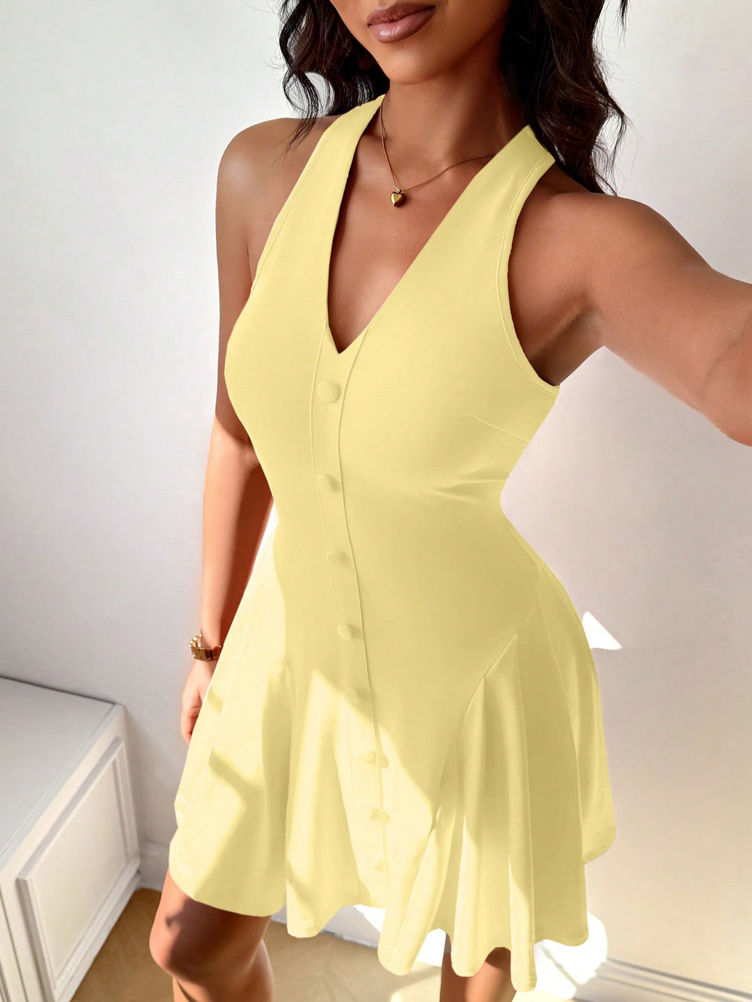 Rochie mini SHEIN, galben