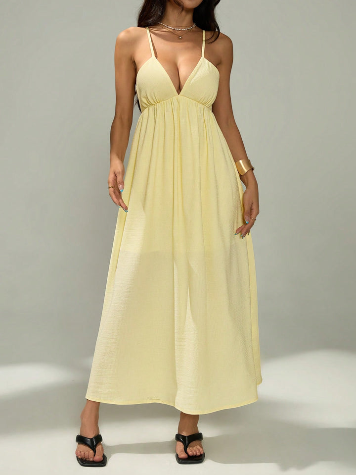 Rochie maxi SHEIN, crem