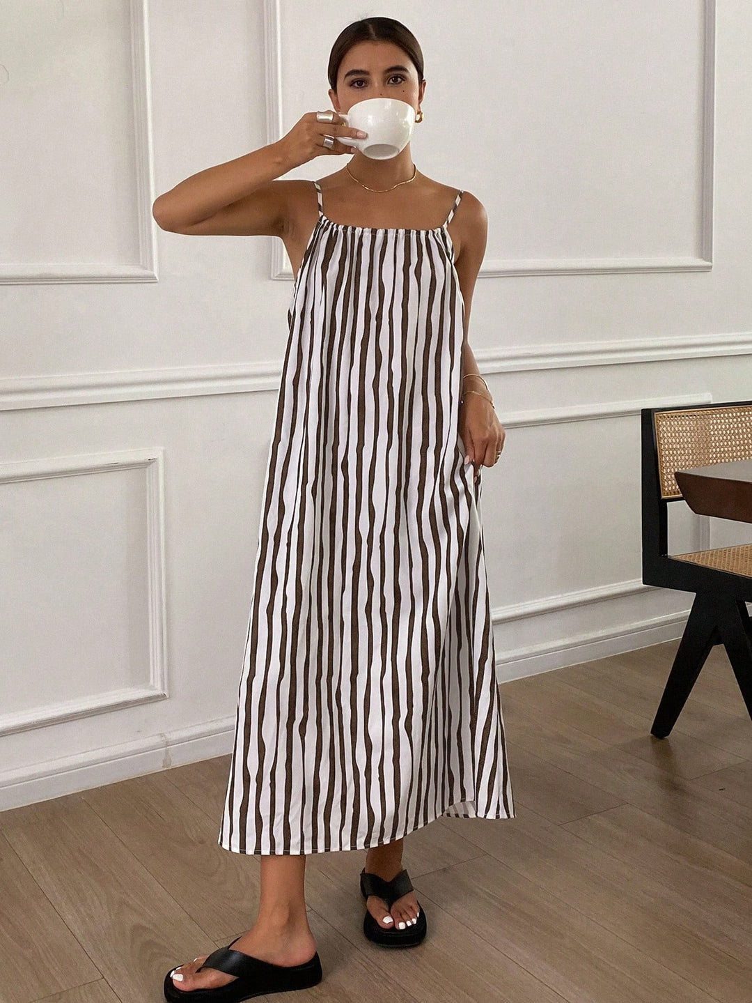 Rochie midi SHEIN, maro