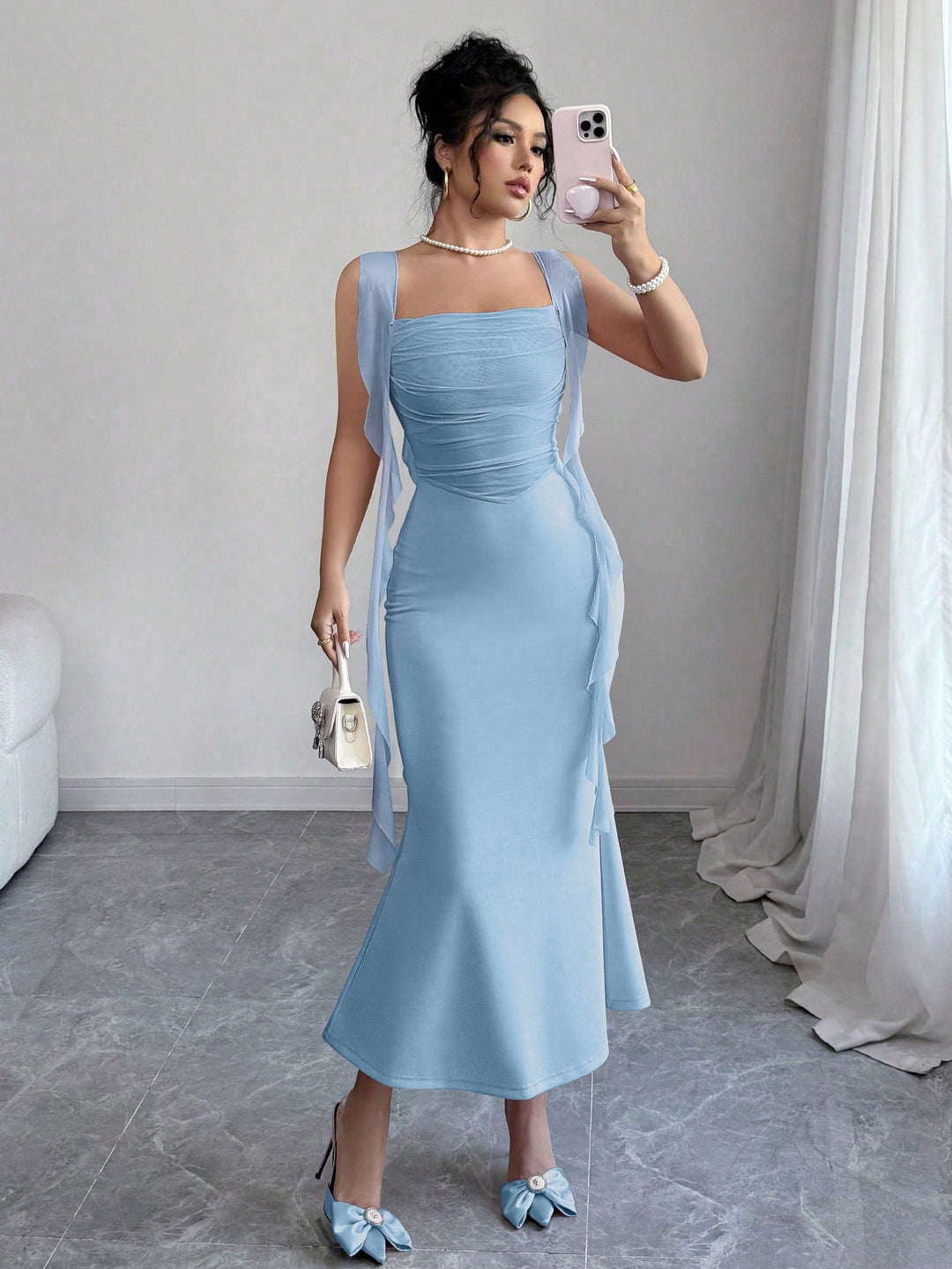 SHEIN maxi ruha, kék