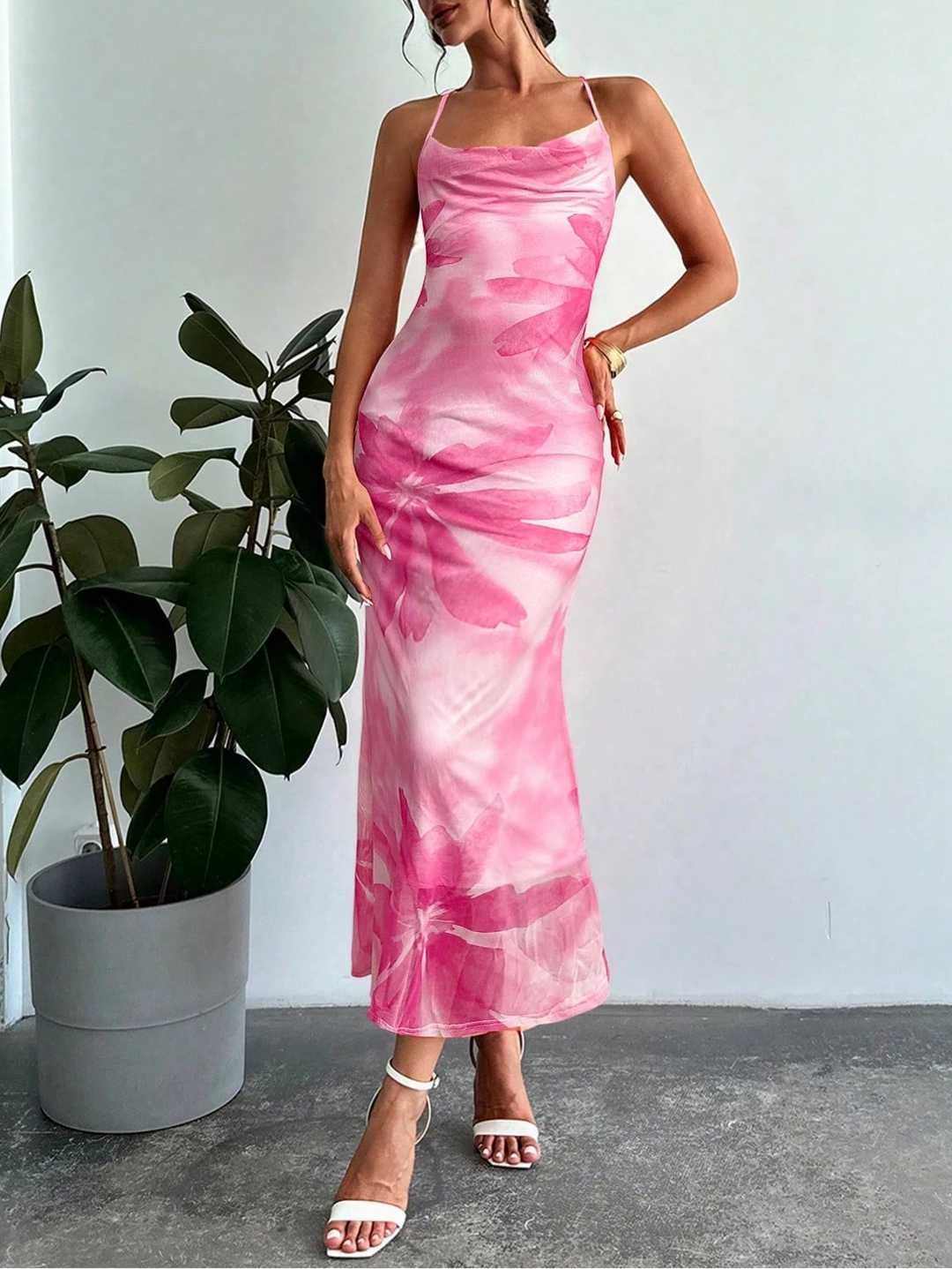 Rochie maxi SHEIN, roz