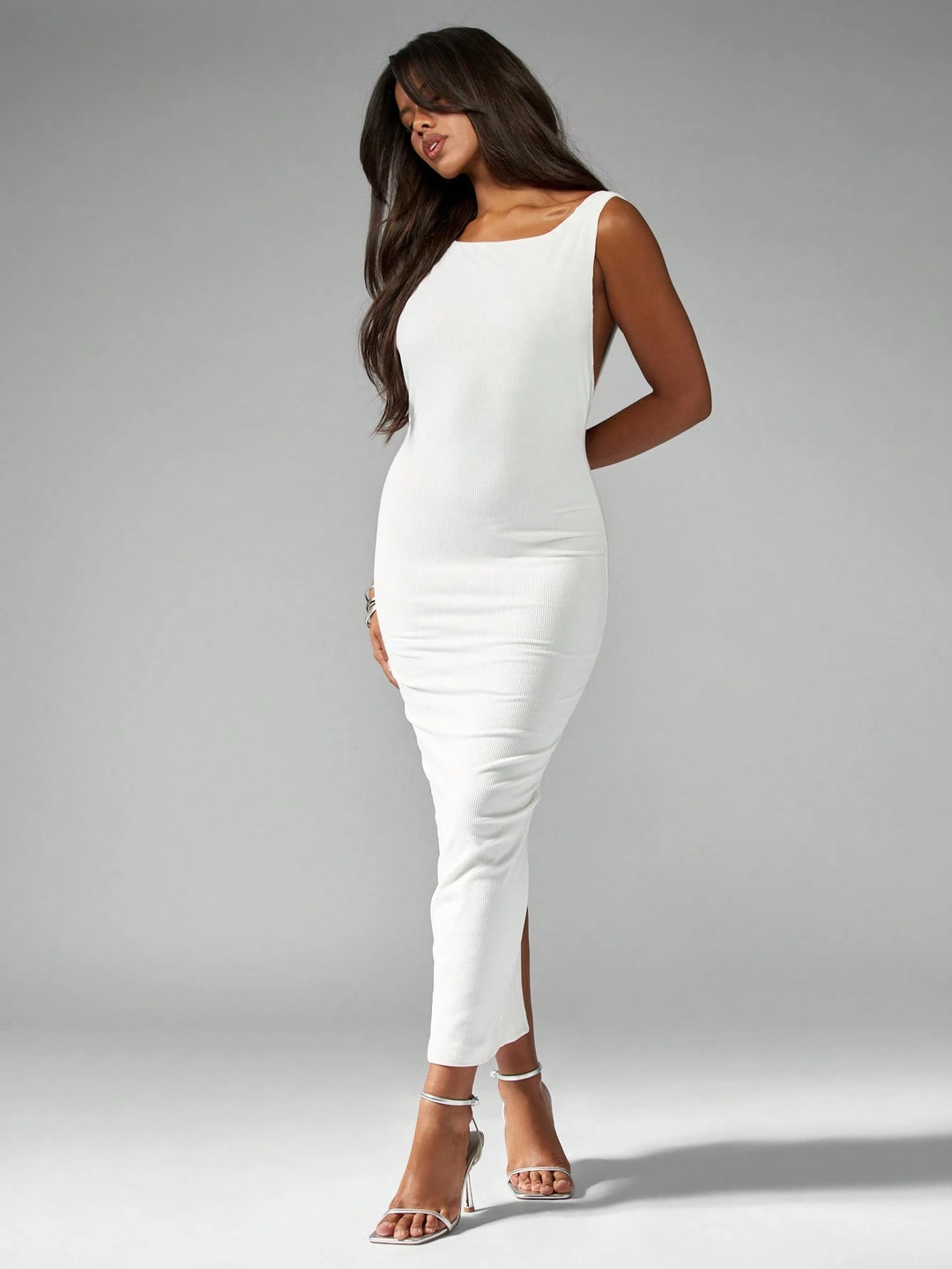 Rochie midi SHEIN, alb