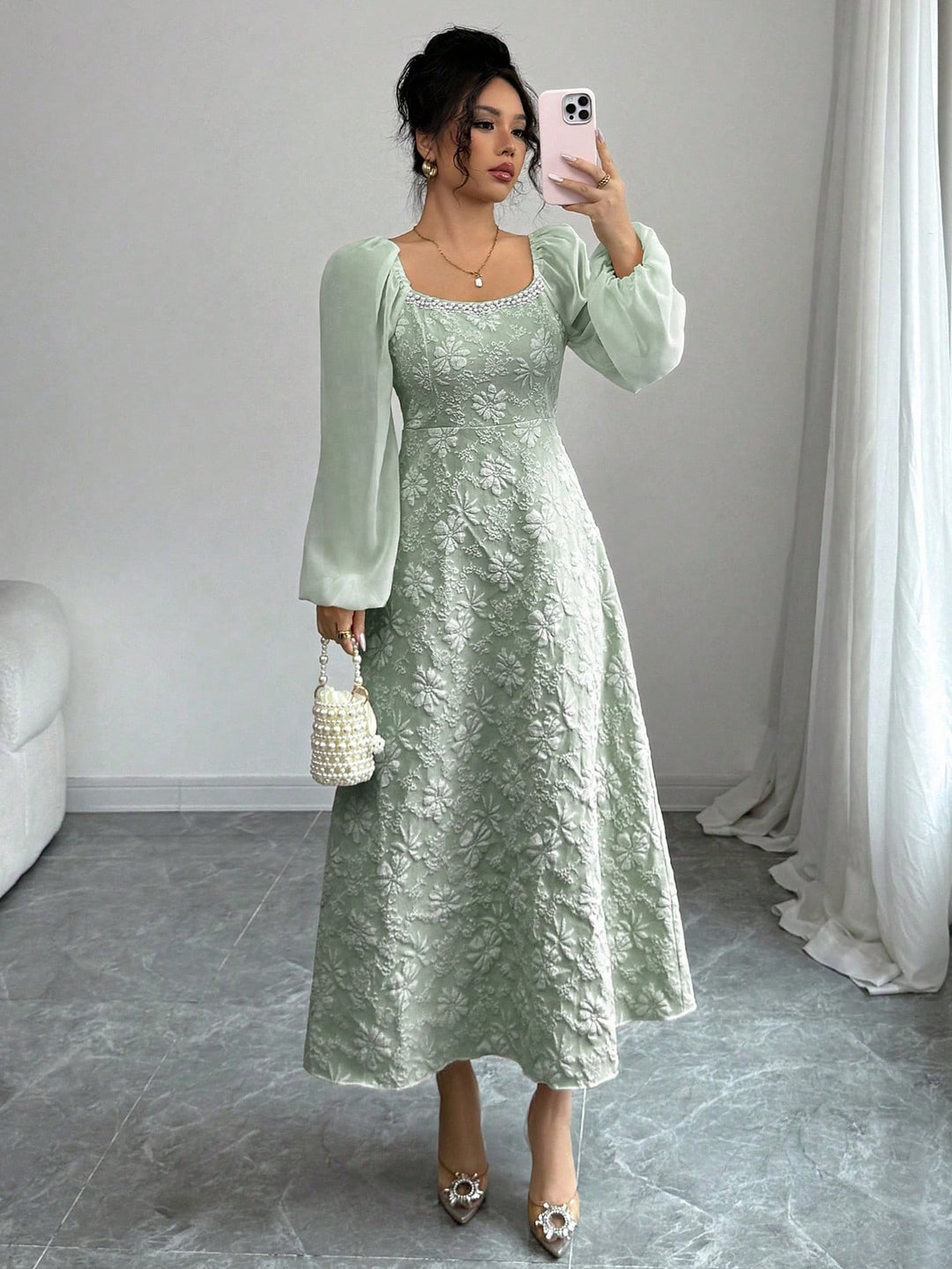 Rochie midi SHEIN, verde