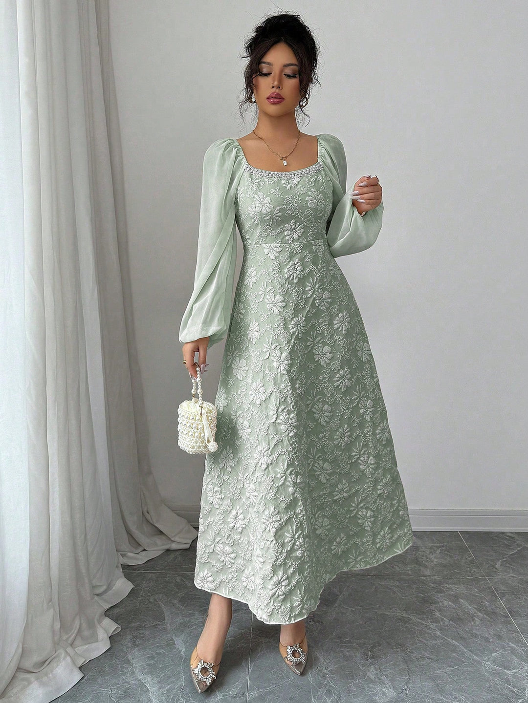 Rochie midi SHEIN, verde
