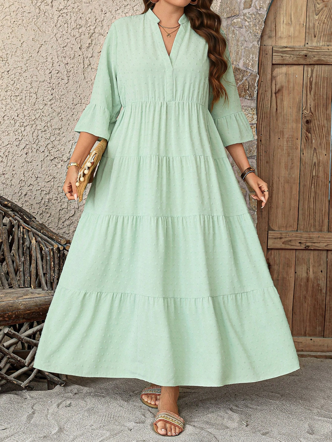 Rochie maxi SHEIN, verde