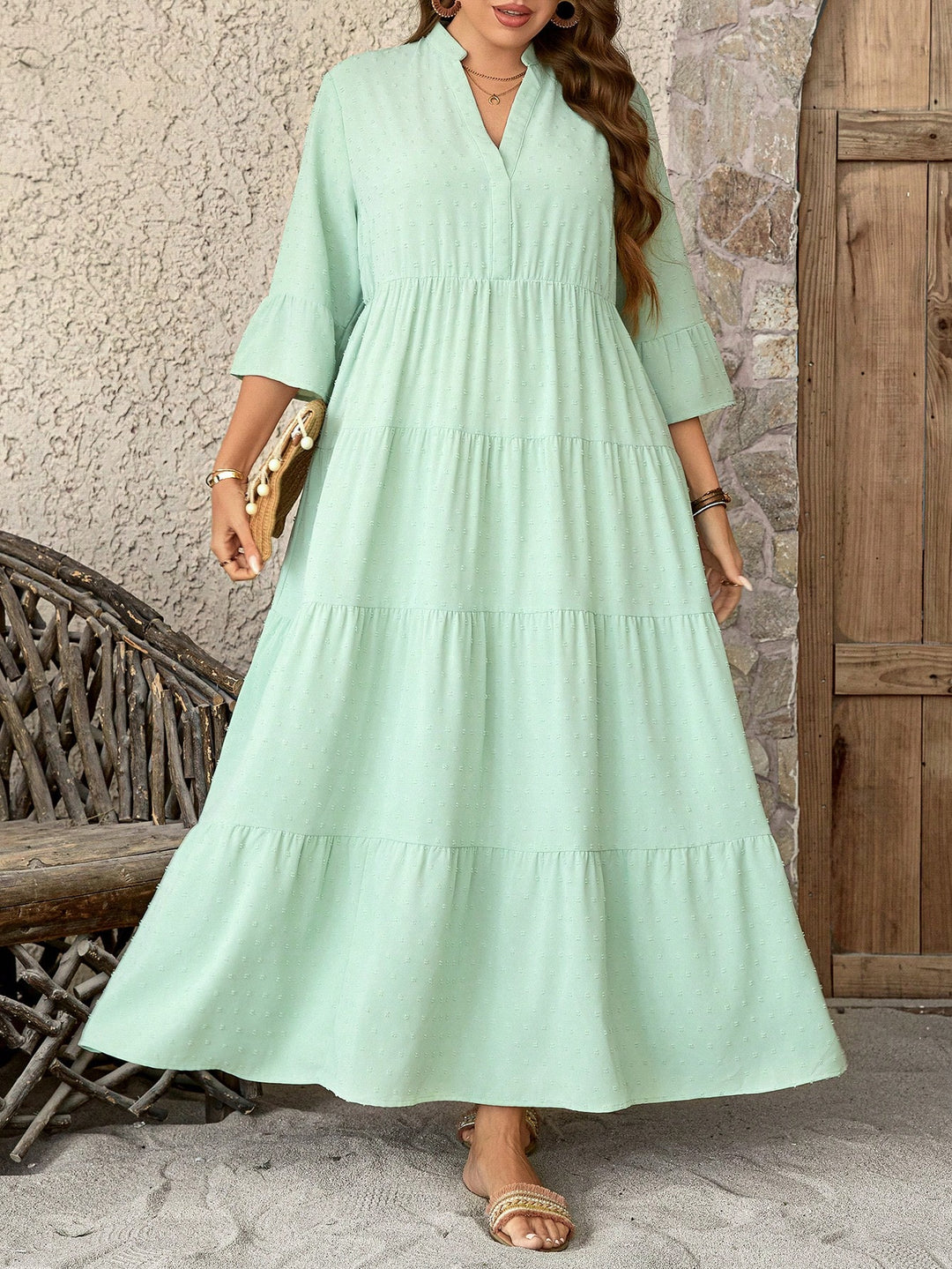 Rochie maxi SHEIN, verde