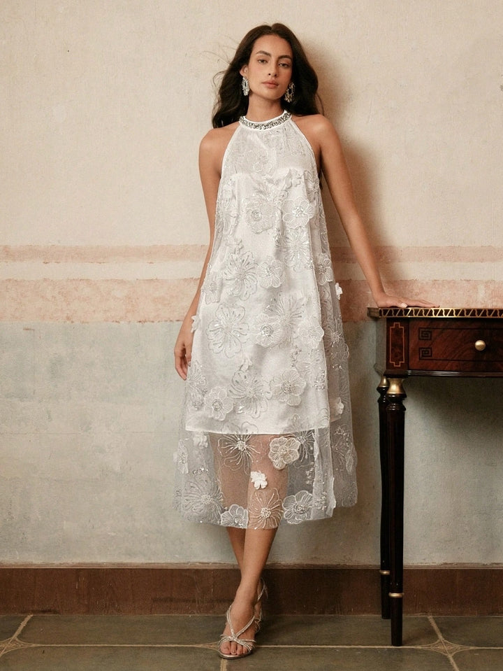 Rochie midi SHEIN, alb