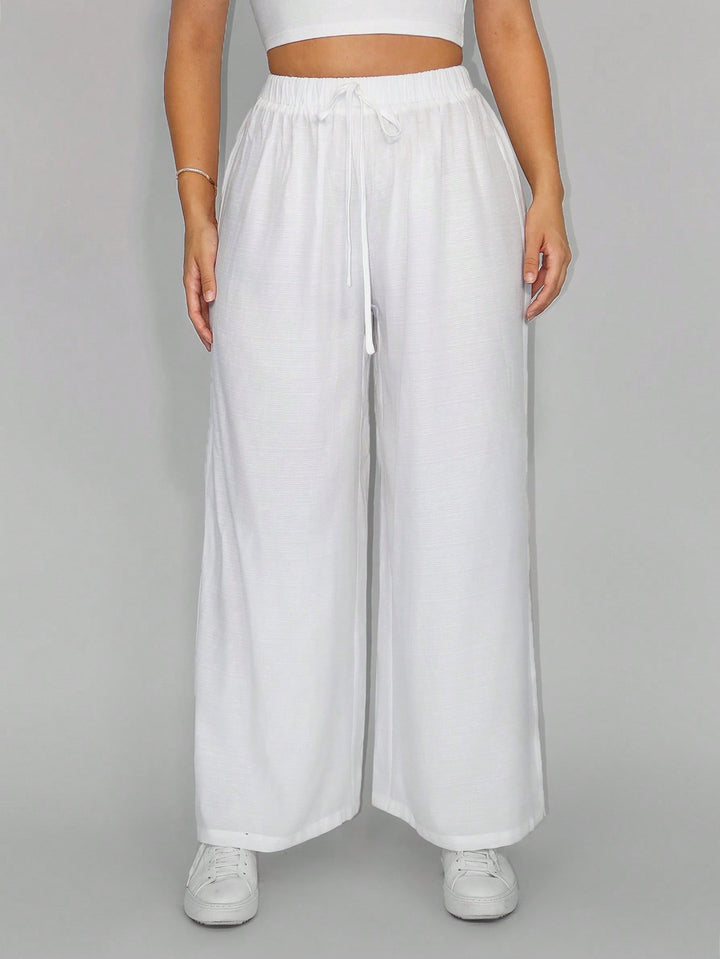 Pantaloni SHEIN, alb