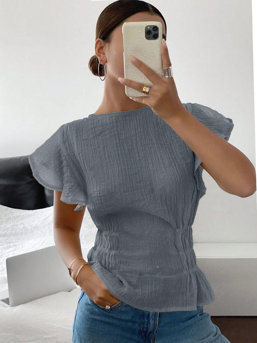 Bluza casual SHEIN, albastru