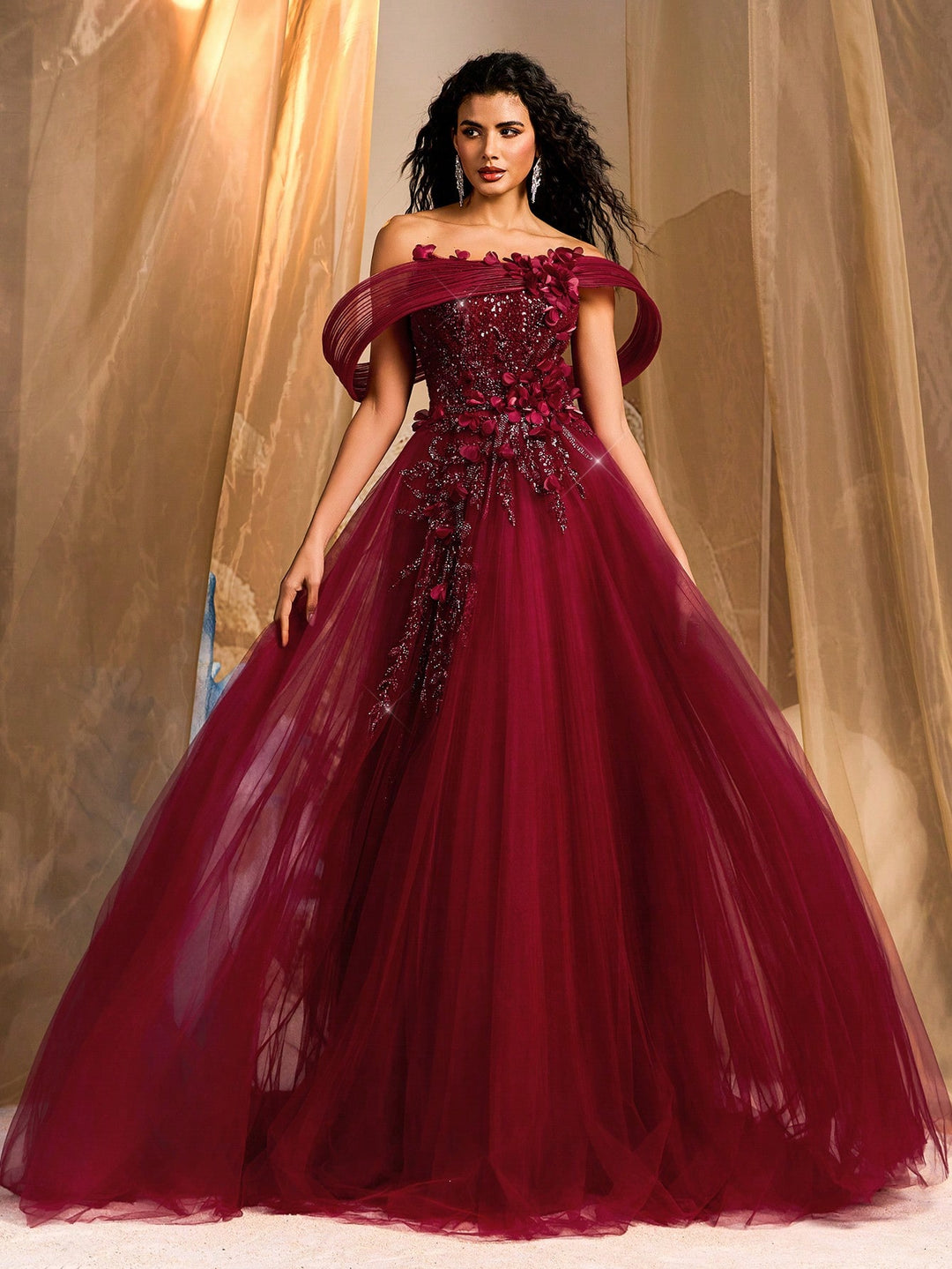 Rochie maxi SHEIN, vișiniu