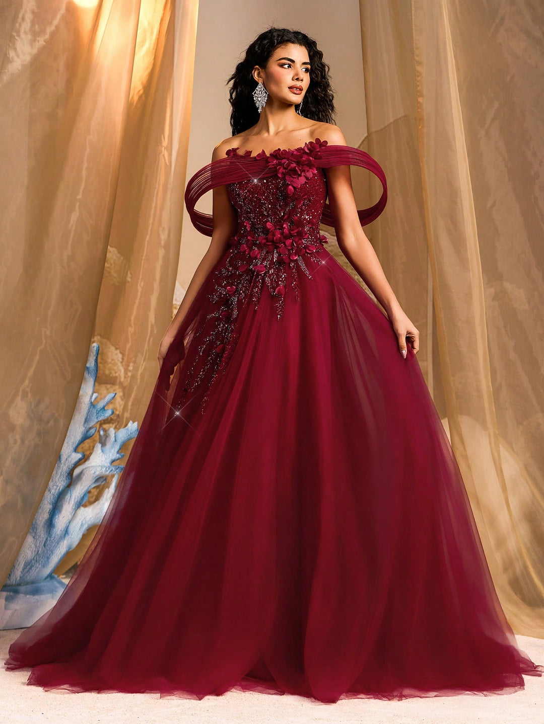 Rochie maxi SHEIN, vișiniu