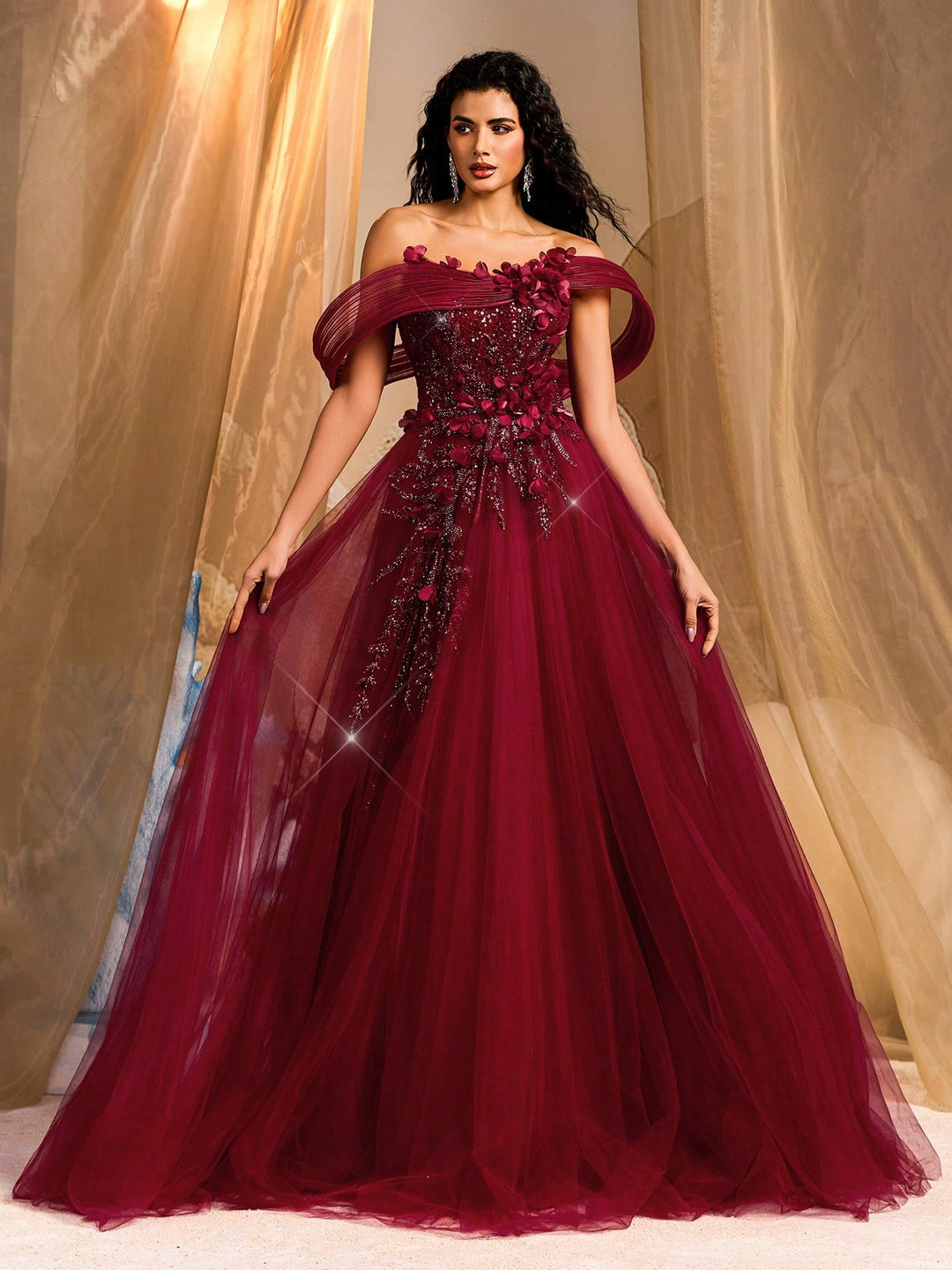 Rochie maxi SHEIN, vișiniu
