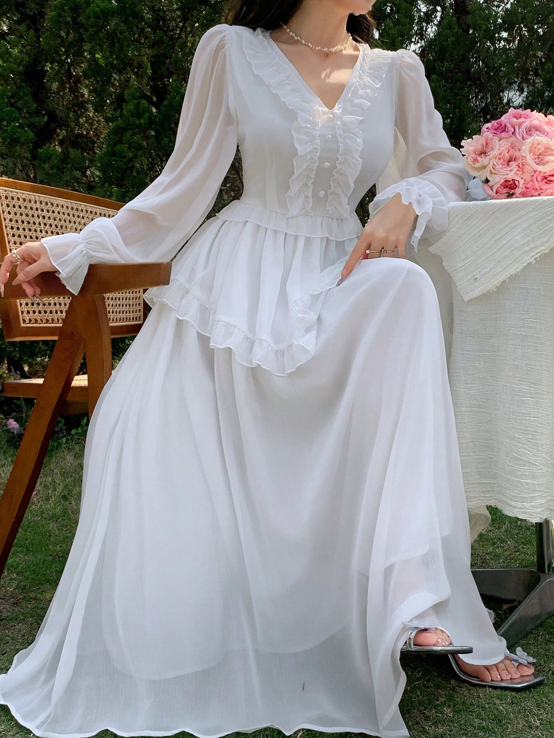 Shein Maxi ruha, fehér