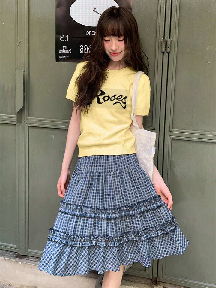Tricou tricotat SHEIN, galben