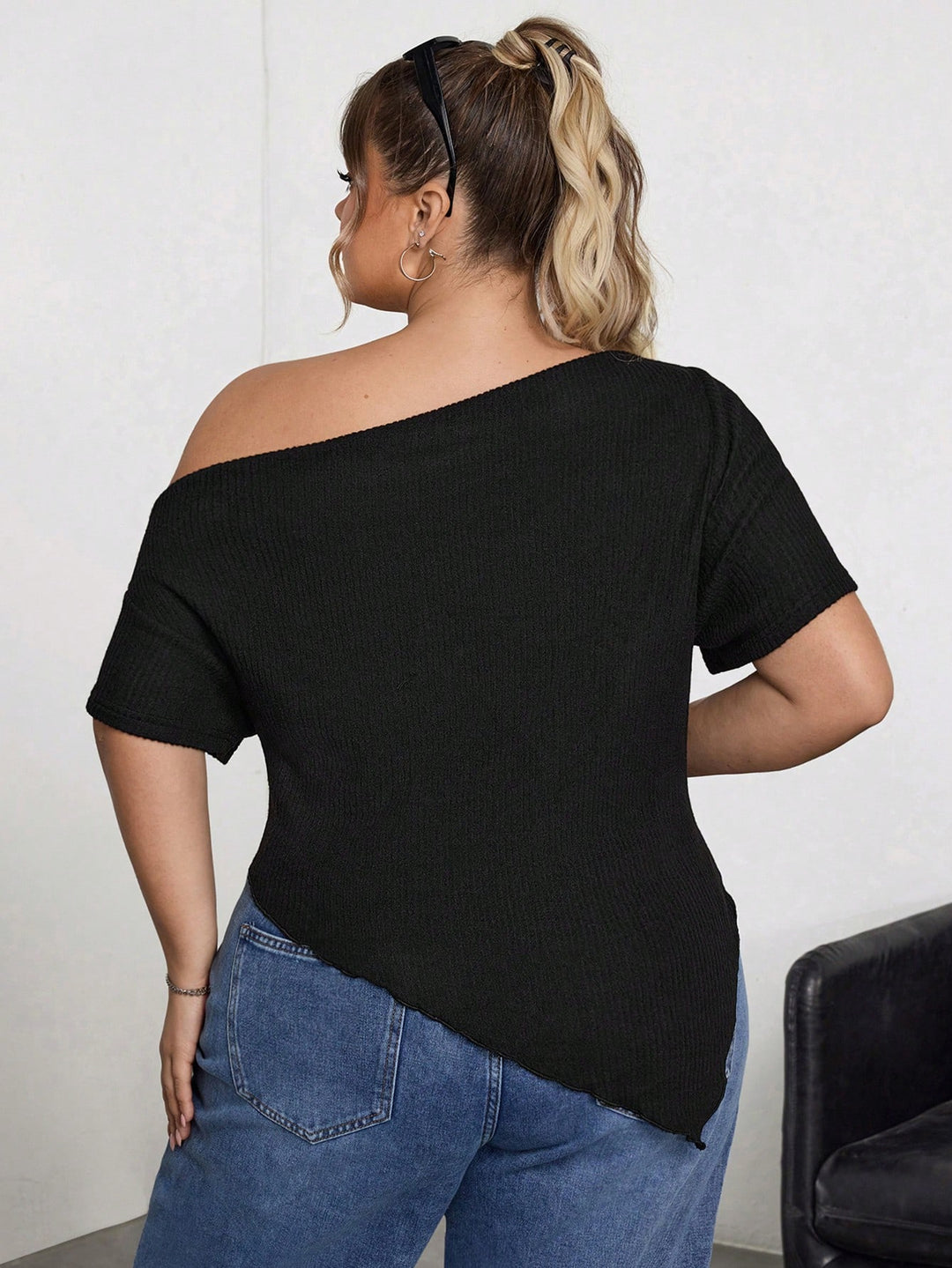Tricou Shein Curve+, negru