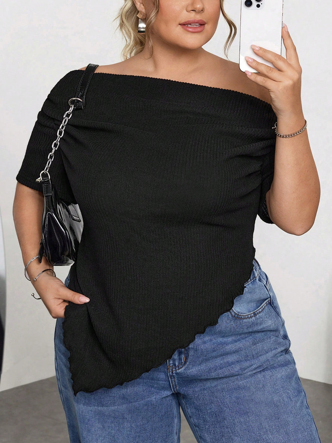 Tricou Shein Curve+, negru